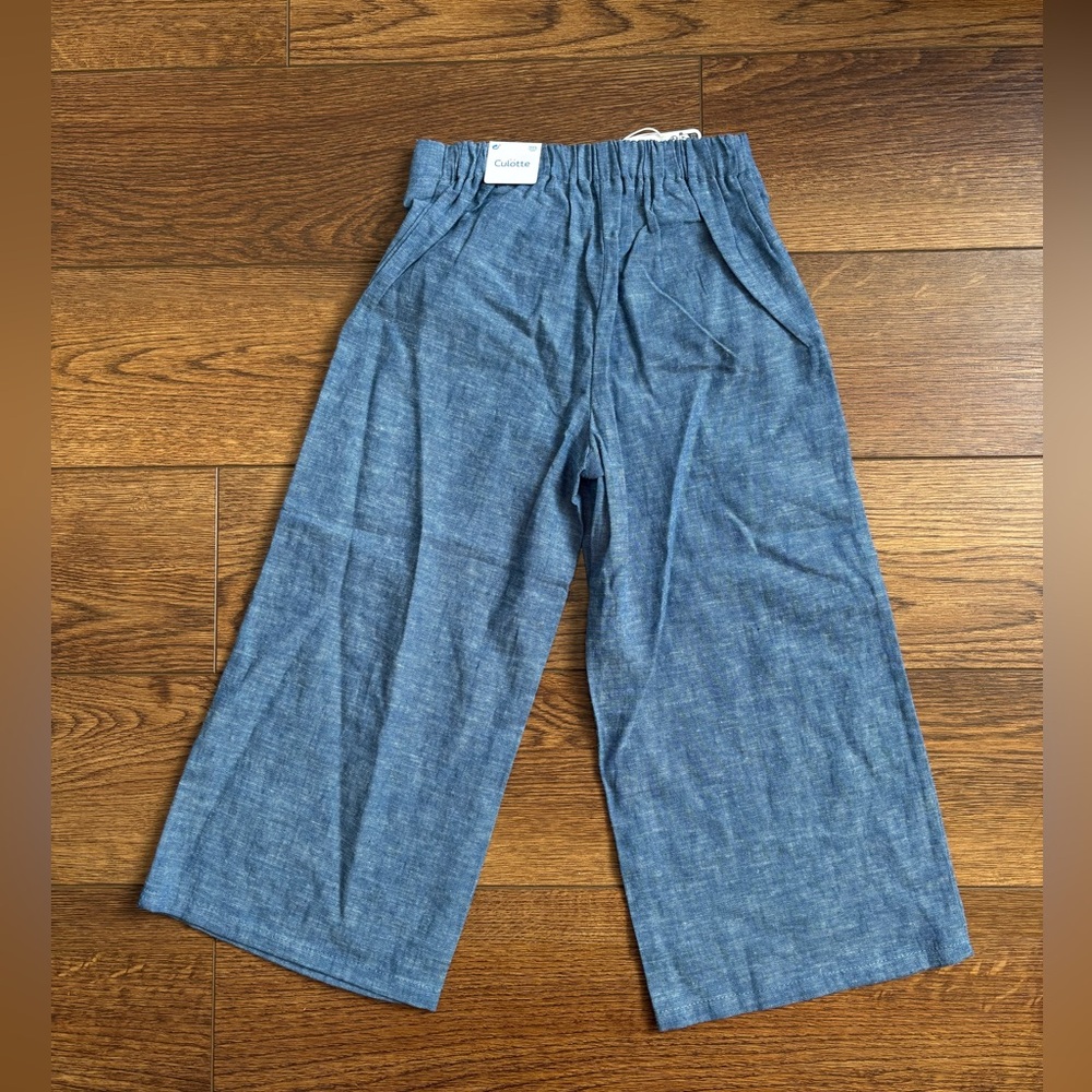 NWT Mayoral Tie Front Blue Linen Girls Pants Size 7 - Picture 4 of 4